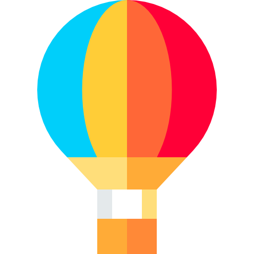 Hot air balloon Basic Straight Flat icon