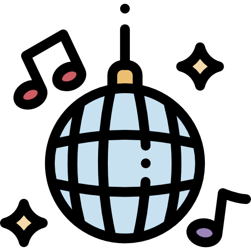Disco ball Detailed Rounded Lineal color icon