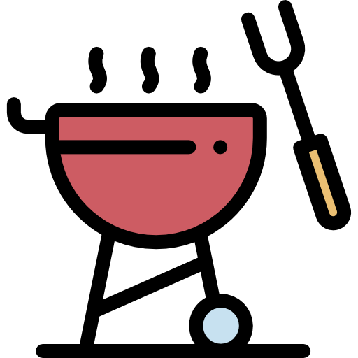 바베큐 Detailed Rounded Lineal color icon