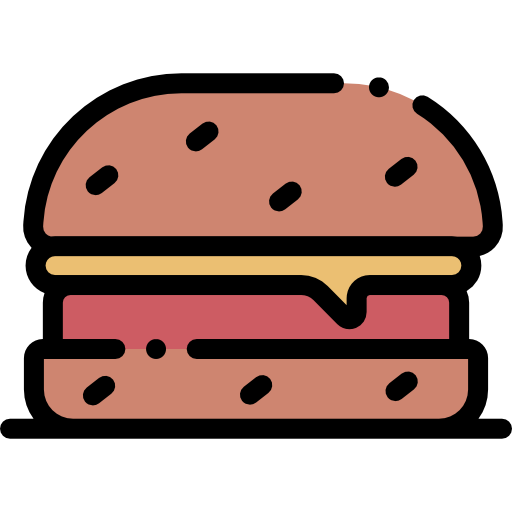 バーガー Detailed Rounded Lineal color icon