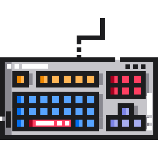 teclado Detailed Straight Lineal color icono