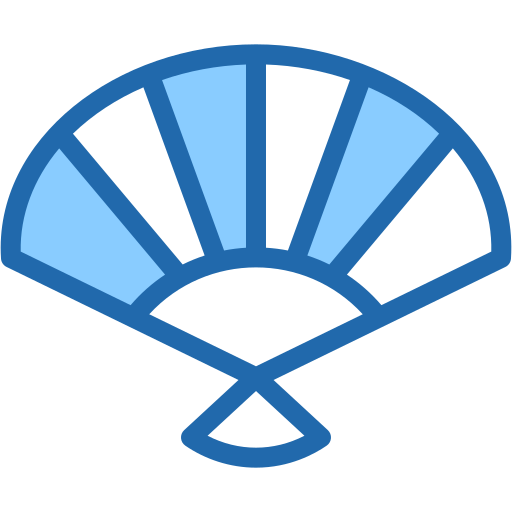 Paper fan Generic Blue icon