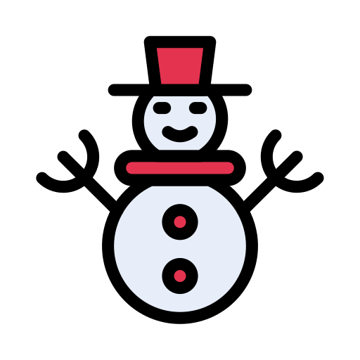 Snowman Vector Stall Lineal Color icon