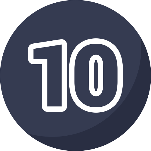 numer 10 Generic Flat ikona