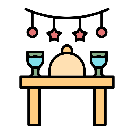 Dinner table Generic Outline Color icon