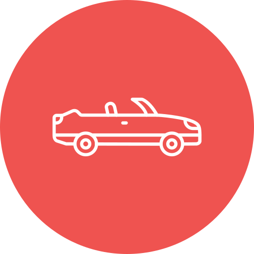 coche descapotable Generic Flat icono