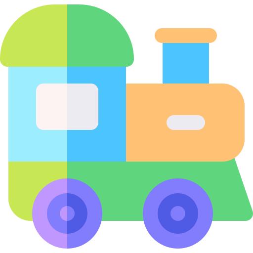speelgoed trein Basic Rounded Flat icoon