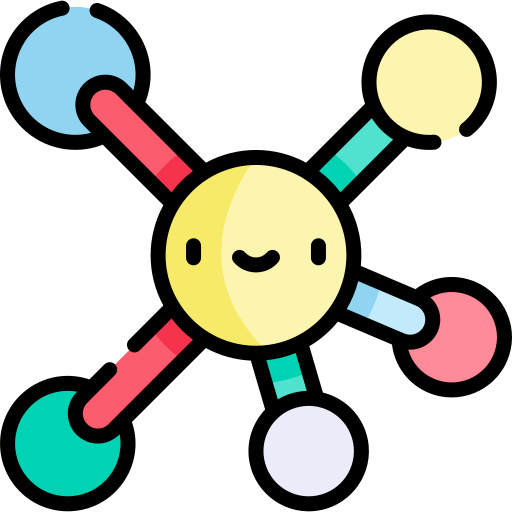 molecuul Kawaii Lineal color icoon