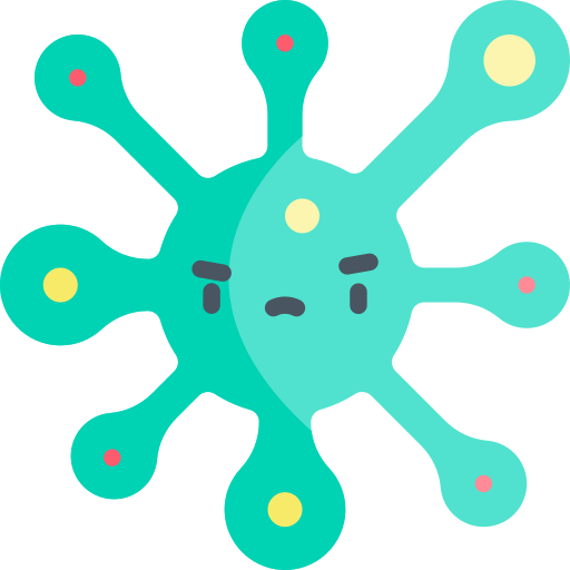 virus Kawaii Flat icono