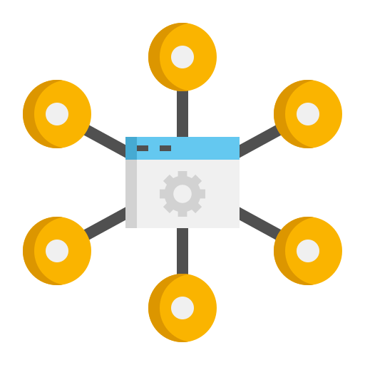 gedecentraliseerd Generic Flat icoon