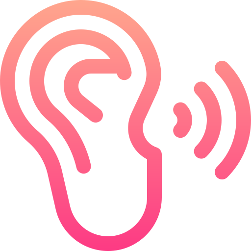 Ear Basic Gradient Lineal color icon