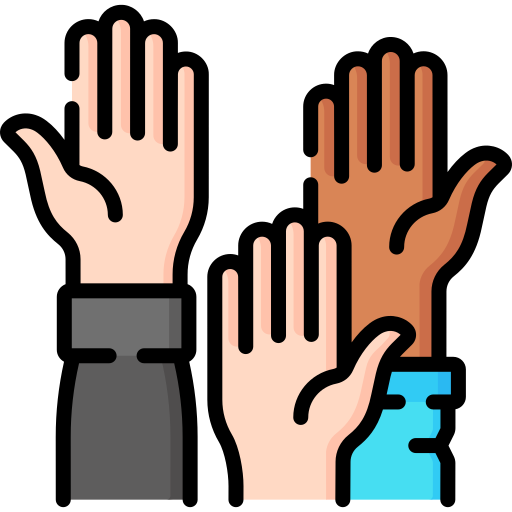 levantando la mano Special Lineal color icono