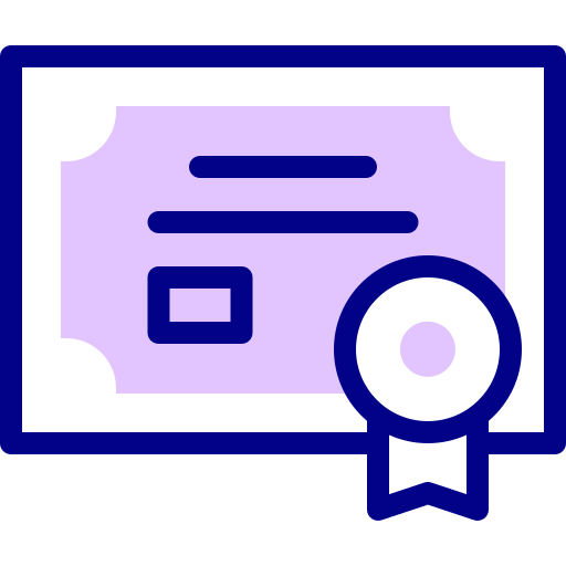 Certificate Detailed Mixed Lineal color icon