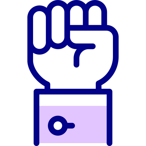 Fist Detailed Mixed Lineal color icon