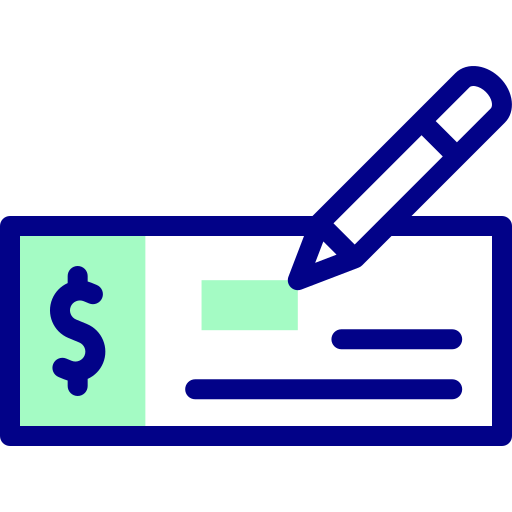 Bank Check Detailed Mixed Lineal color icon