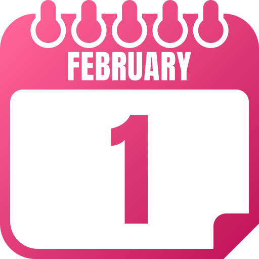 February 1 Generic Flat Gradient icon