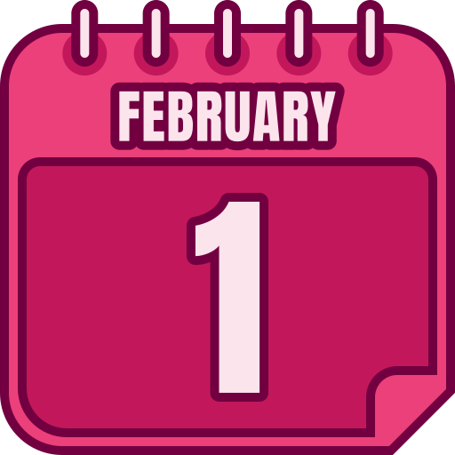 February 1 Generic Outline Color icon