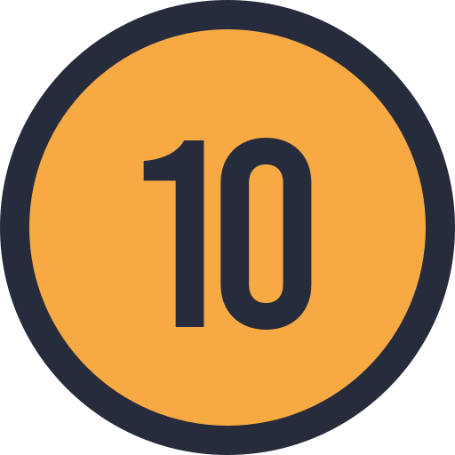 Number 10 Generic Outline Color icon