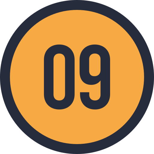 Number 9 Generic Outline Color icon