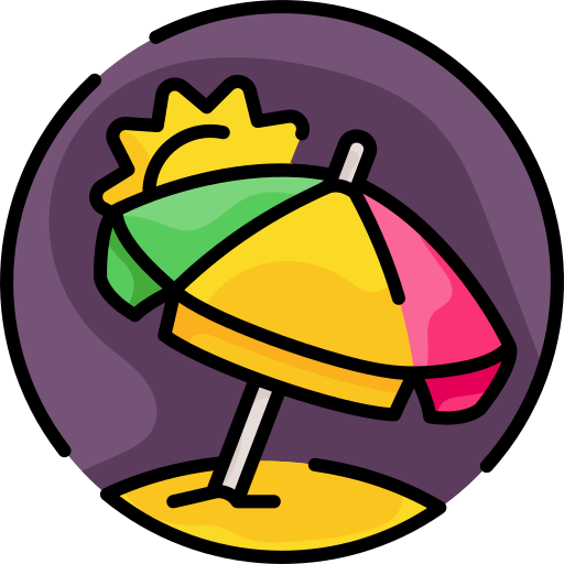 sombrilla de playa Generic Outline Color icono