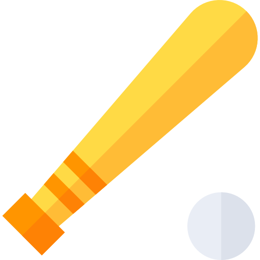 Baseball bat Basic Straight Flat icon