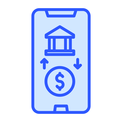 les services bancaires mobiles Generic Blue Icône