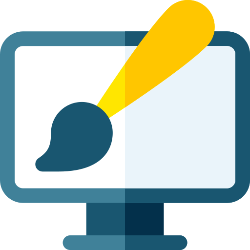 computadora Basic Rounded Flat icono