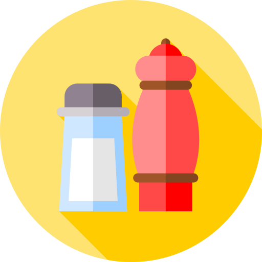 Salt and Pepper Flat Circular Flat icon