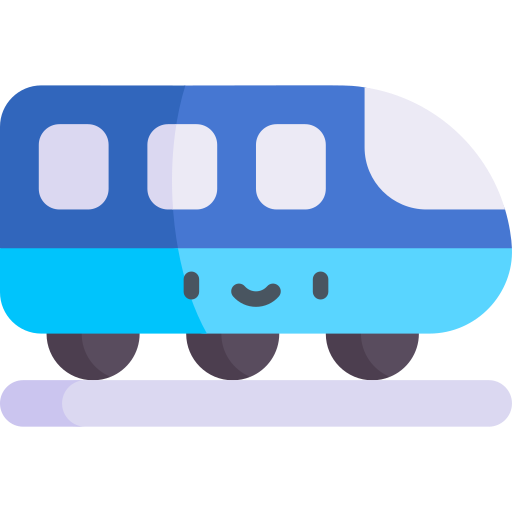 pociąg Kawaii Flat ikona