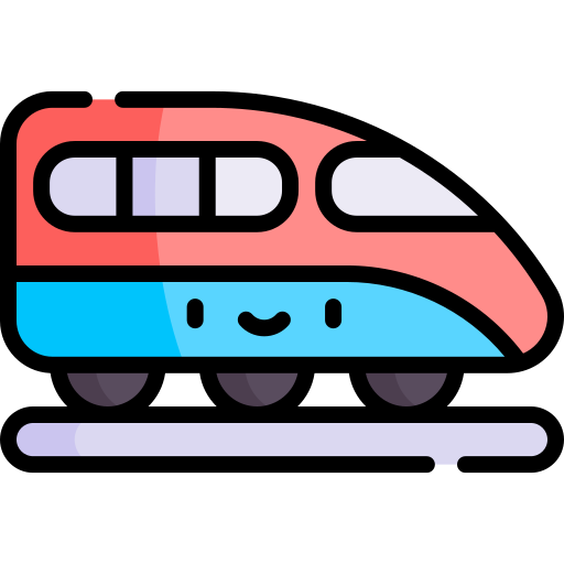 поезд Kawaii Lineal color иконка