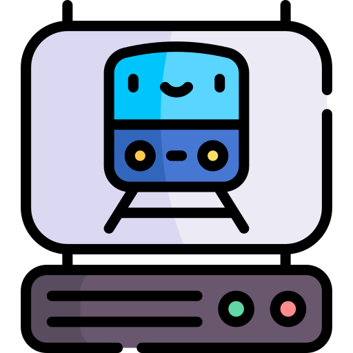 기차역 Kawaii Lineal color icon