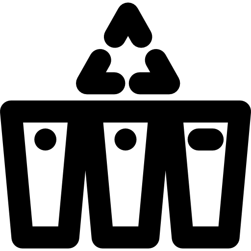 recipientes de reciclaje Curved Lineal icono