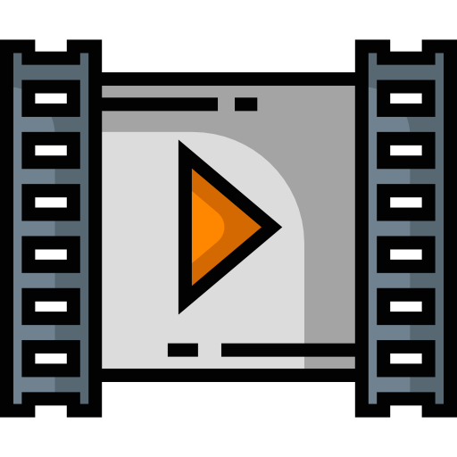 bouton vidéo Detailed Straight Lineal color Icône