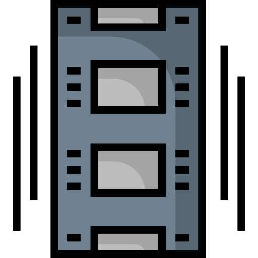 striscia di pellicola Detailed Straight Lineal color icona