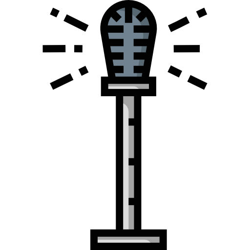 micrófono Detailed Straight Lineal color icono