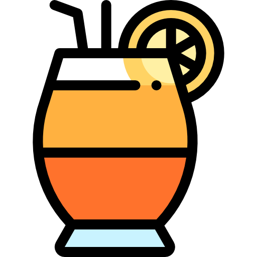 Tequila sunrise Detailed Rounded Lineal color icon