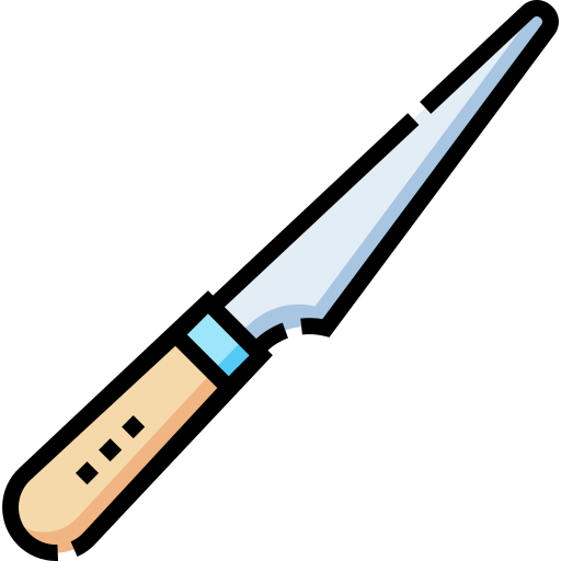 cuchillo de desbarbado Detailed Straight Lineal color icono