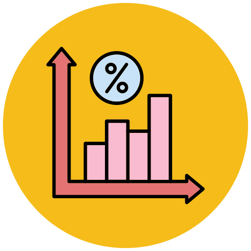 tasa de interés Generic Outline Color icono