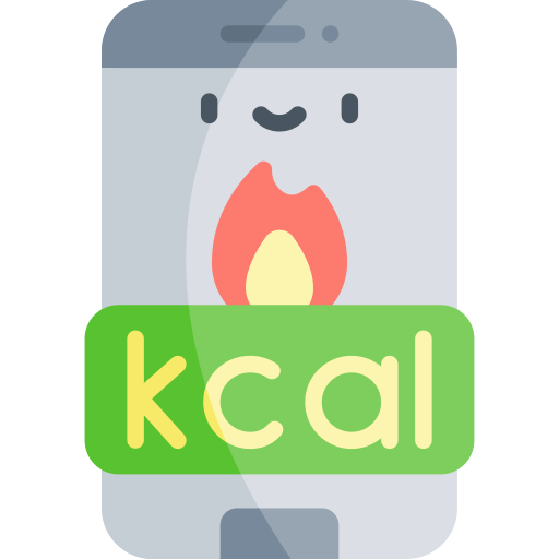 calcolatore di calorie Kawaii Flat icona