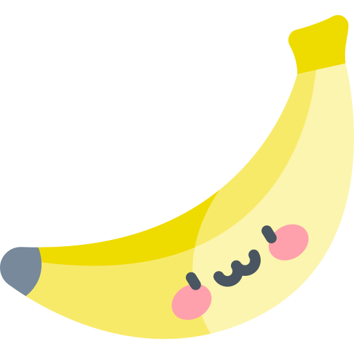 plátano Kawaii Flat icono