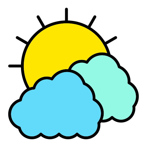 구름과 해 Generic Outline Color icon