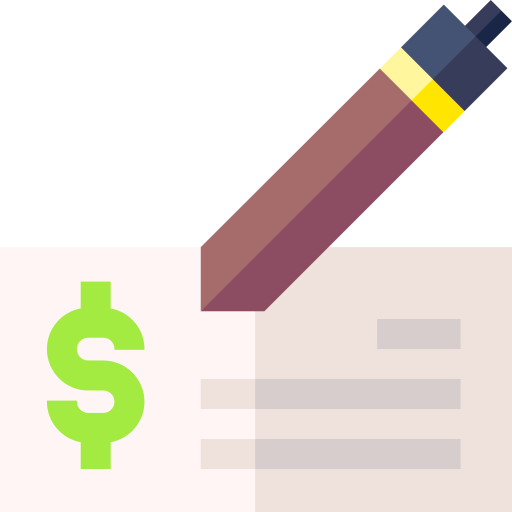 Payment check Basic Straight Flat icon