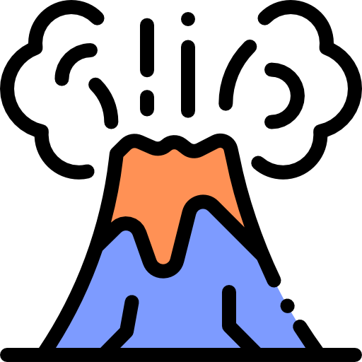 volcán Detailed Rounded Lineal color icono