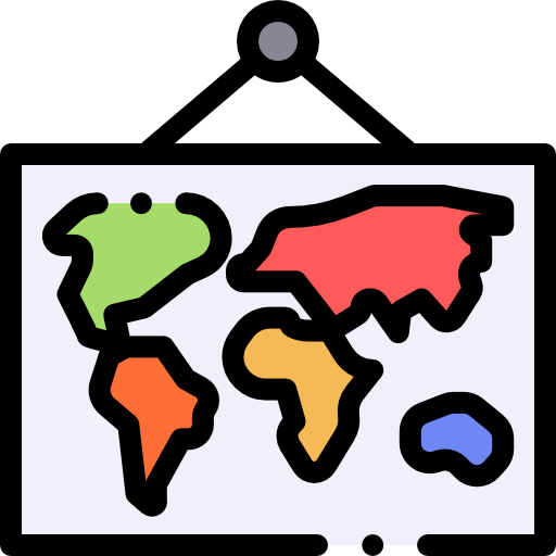 mapa świata Detailed Rounded Lineal color ikona