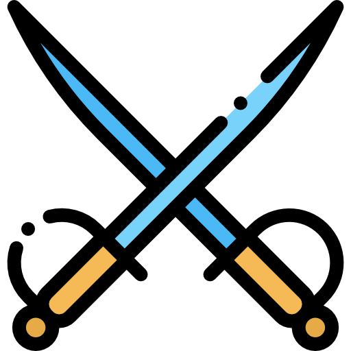 Swords Detailed Rounded Lineal color icon