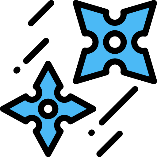 shuriken Detailed Rounded Lineal color icona