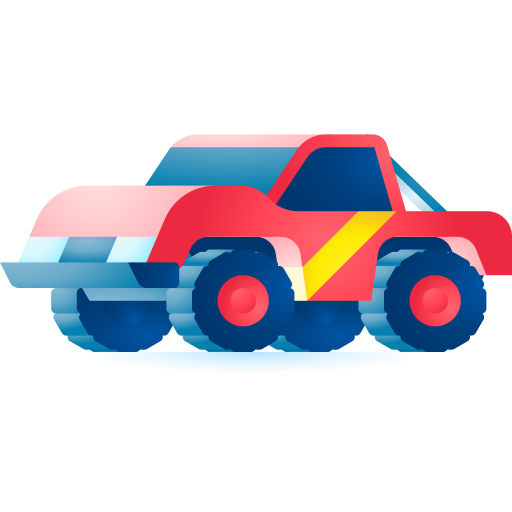 samochód 3D Toy Gradient ikona