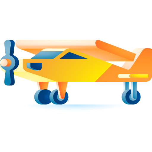 비행기 3D Toy Gradient icon