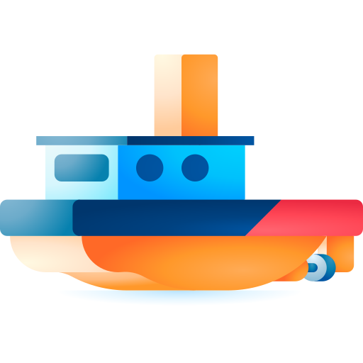barco 3D Toy Gradient Ícone