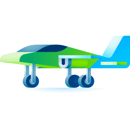 Plane 3D Toy Gradient icon